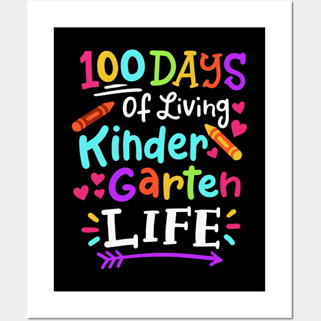 100 Days of School Kindergarten Wall Art by KAWAIITEE